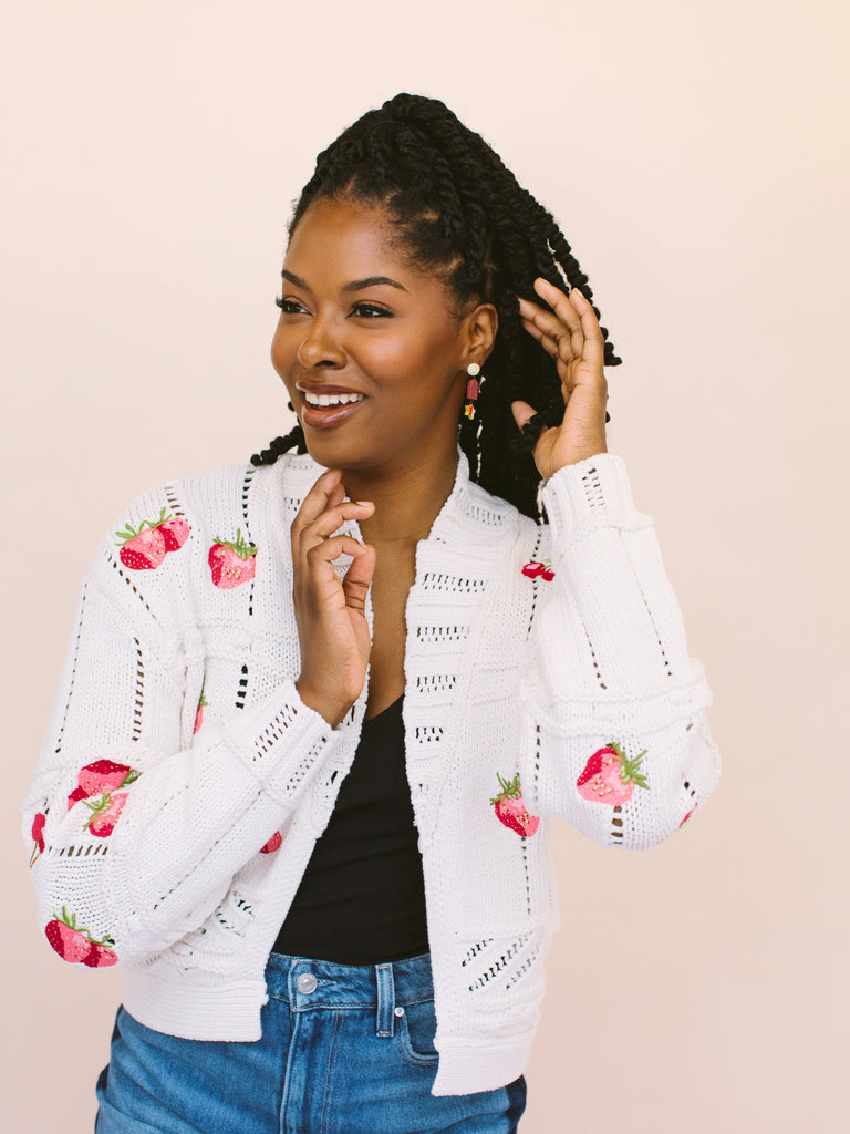 Dangling stud earrings with stars, circles, and more shapes. handmade locally in Charlotte, NC (North Carolina), at a Plaza Midwood woman owned jewelry art and home decor gift shop. A can't miss thing to do - order a housemade vegan chai at The Chai Window to sip while you shop. 